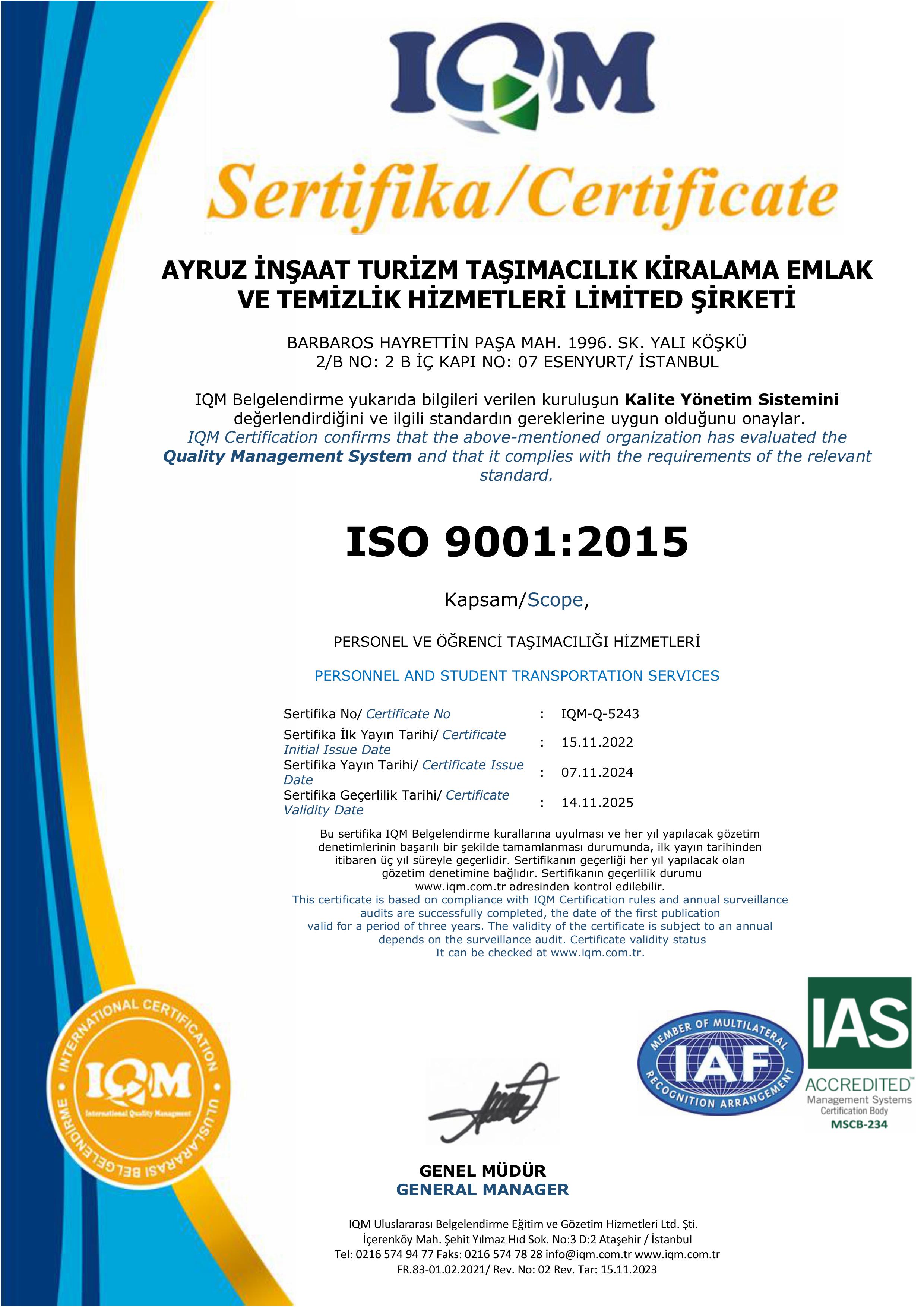 ISO Belgesi