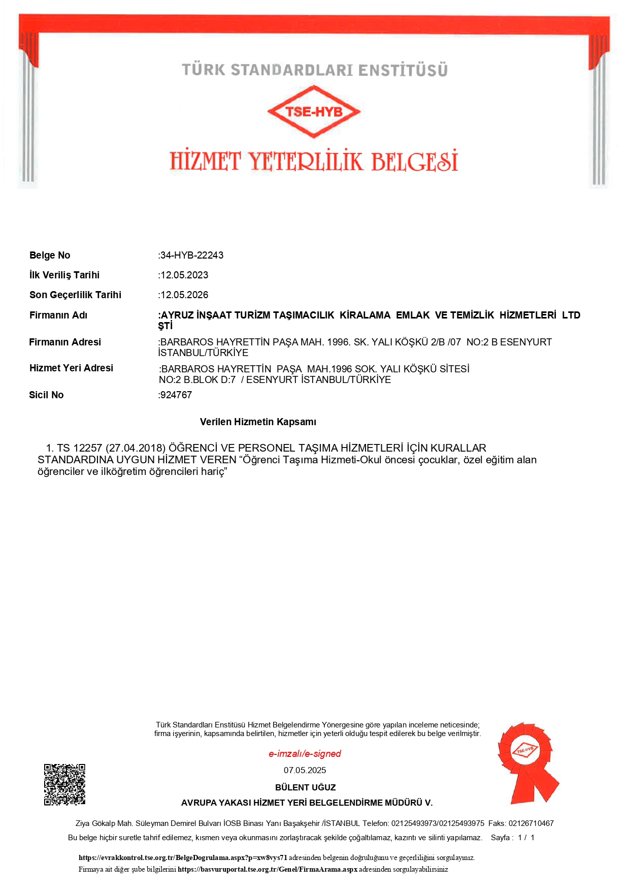 ISO Belgesi