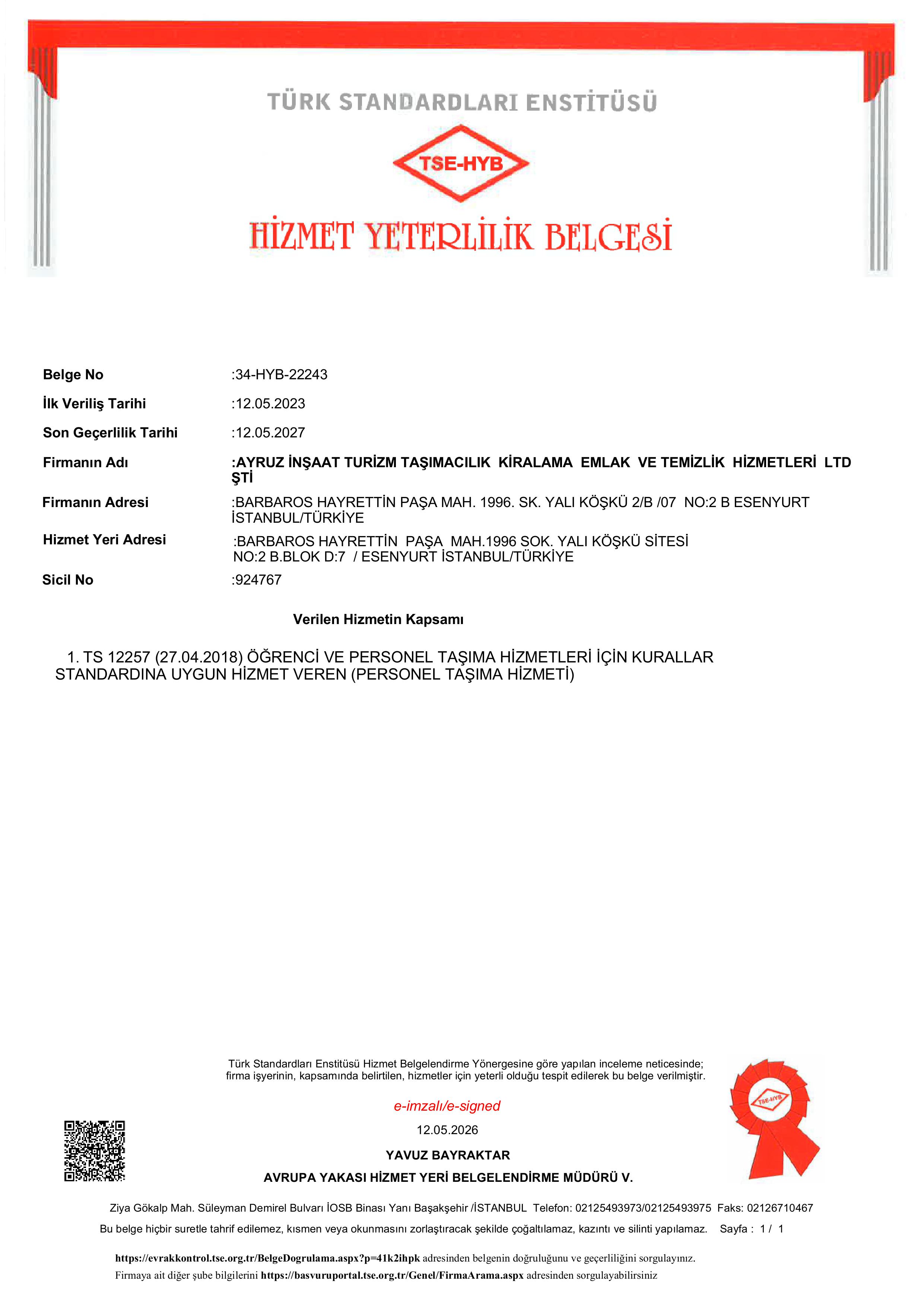 ISO Belgesi